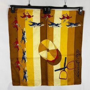 VTG Leo Cerruti CXIII Scarf Equestrian Polo Horse Scarf 100% Silk 26" X 26" FLAW